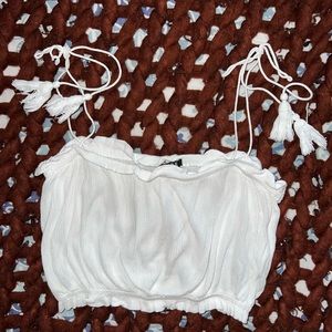 Oeuvre | Tie Tassel Strap Bandeau Crop Top